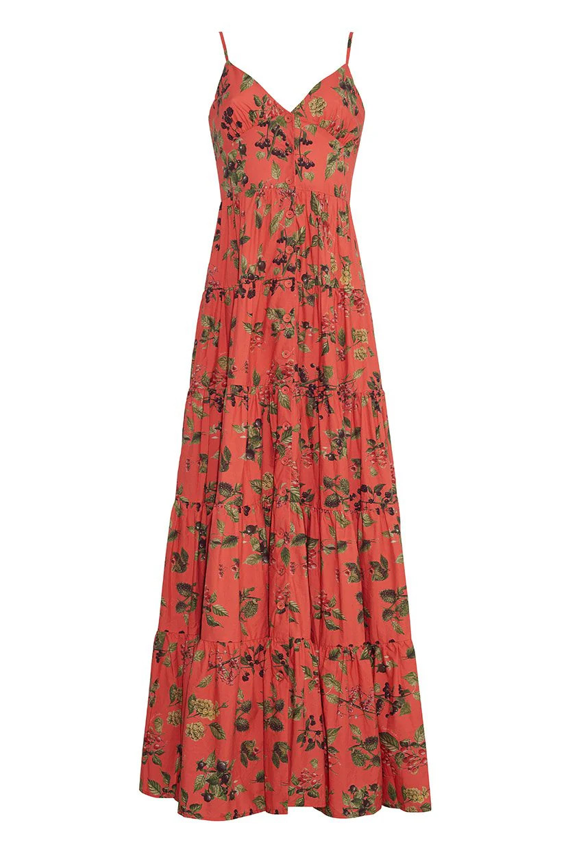 Nathali Dress in Botanical Allover Coral | Over The Moon