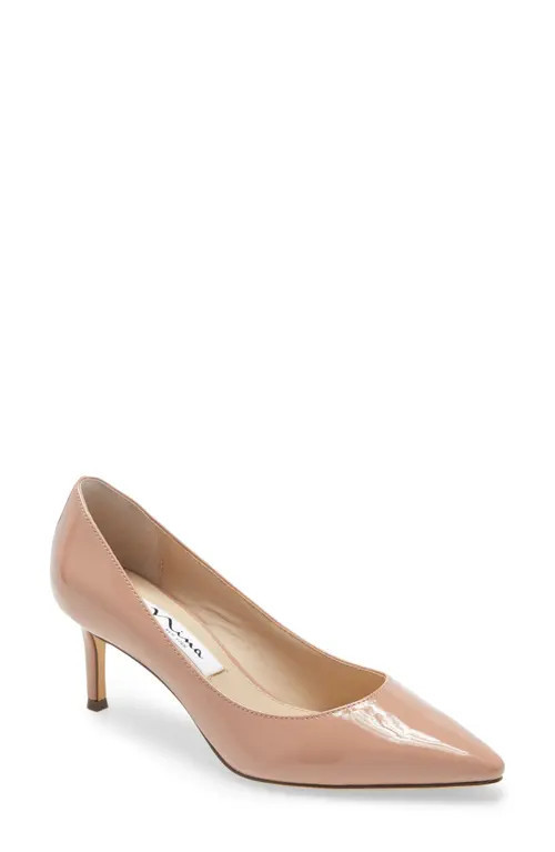 Nina 60 Pointed Toe Pump in Rose Nude Faux Leather at Nordstrom, Size 7 | Nordstrom