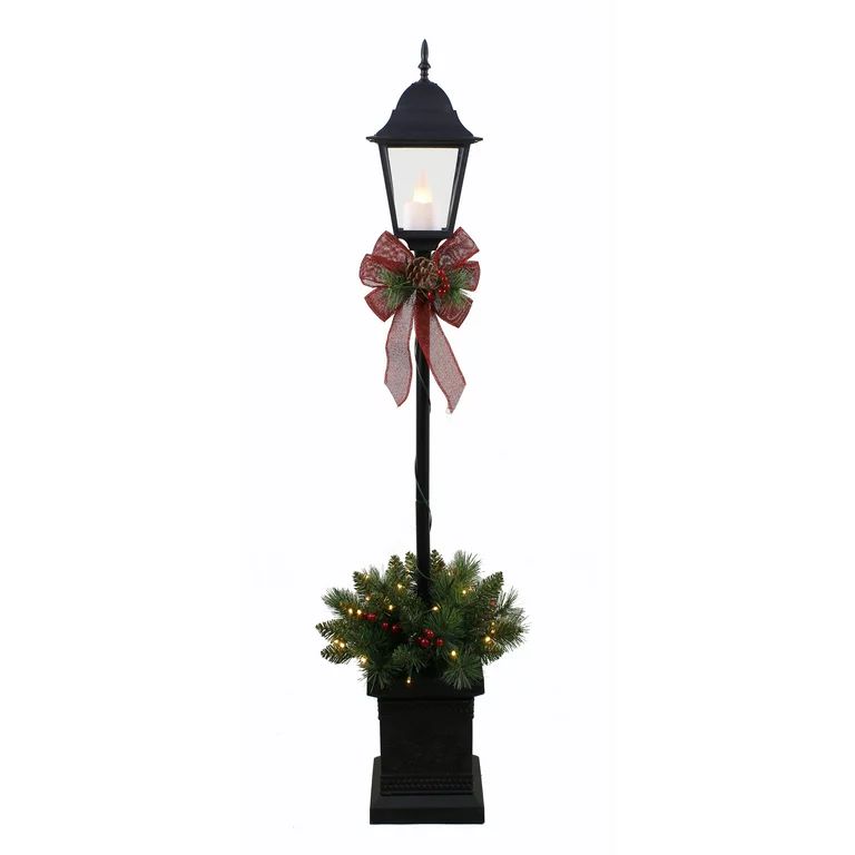 Holiday Time 4' Pre-Lit Christmas Lamp Post with 25 Warm White LED Lights - Walmart.com | Walmart (US)