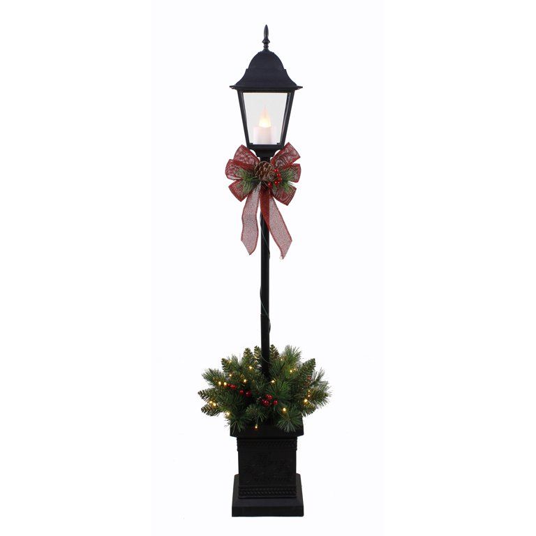 Holiday Time 4' Pre-Lit Christmas Lamp Post with 25 Warm White LED Lights | Walmart (US)