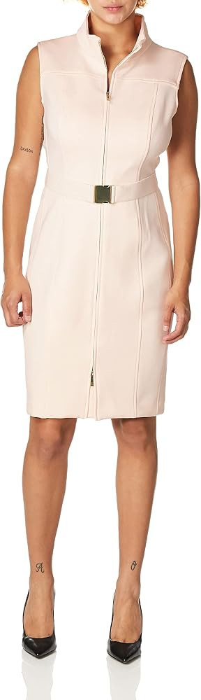 Tommy Hilfiger Women's Classic Scuba Zip Up Dress | Amazon (US)
