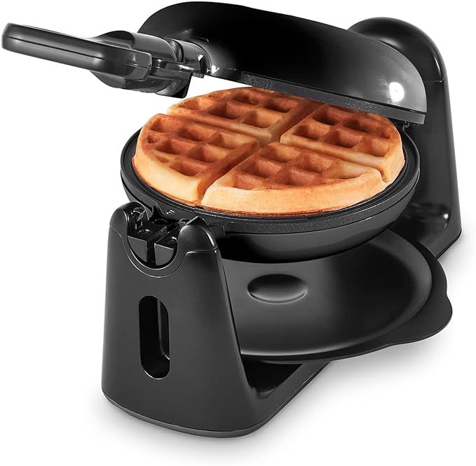 DASH Flip Belgian Waffle Maker With Non-Stick Coating for Individual 1" Thick Waffles – Black | Amazon (US)