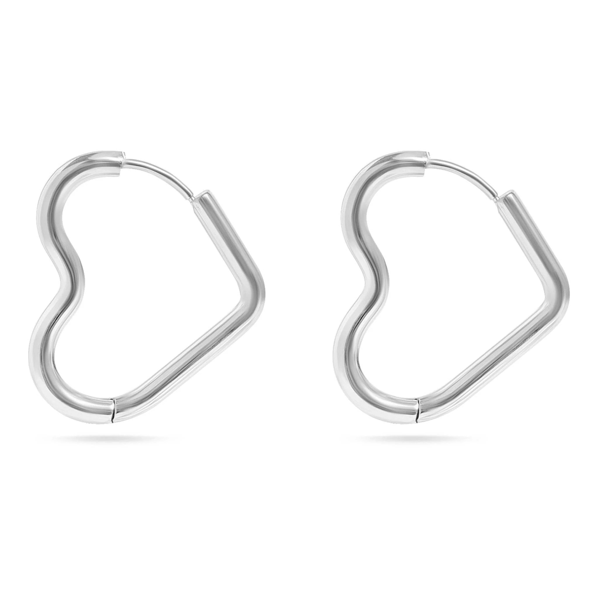 Alicia 18K Gold PVD and Stainless Steel PVD Heart Hoop Earrings | MTT Collective