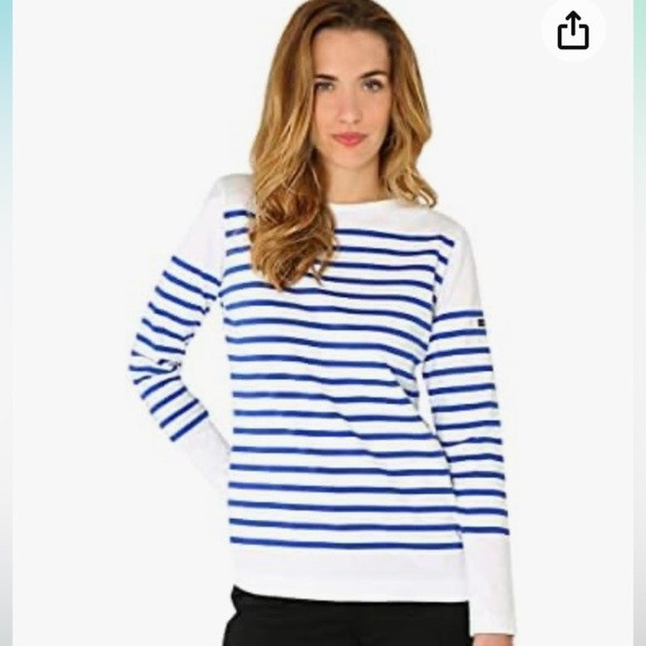 ARMOR LUX France Mariniere MARINER WHITE BLUE STRIPED Star detail SHIRT Medium | Poshmark