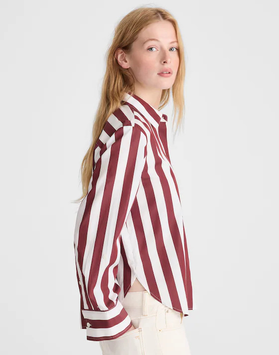 The Signature Y-Neck Shirt in Poplin | Madewell
