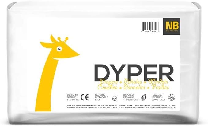 Dyper Responsibly Sourced Bamboo Baby Diapers | Ink Free, Soft + Durable | Newborn | Up to 10 lbs... | Amazon (US)