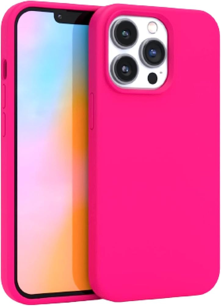 FELONY CASE – iPhone 14 Pro Case – Neon Pink Silicone Phone Cover, Liquid Silicone with Anti-... | Amazon (US)