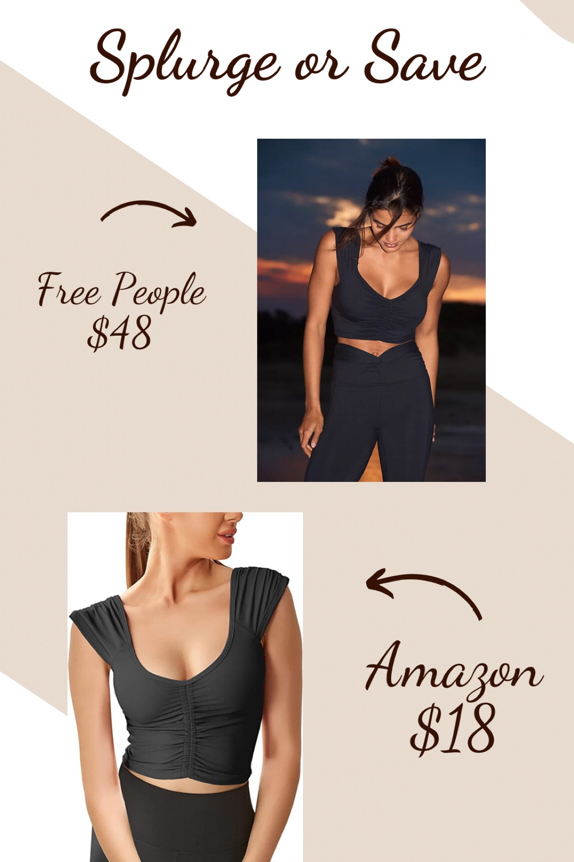 Splurge or save 
Free people
Amazon 
Black top

#LTKstyletip #LTKunder50 #LTKsalealert