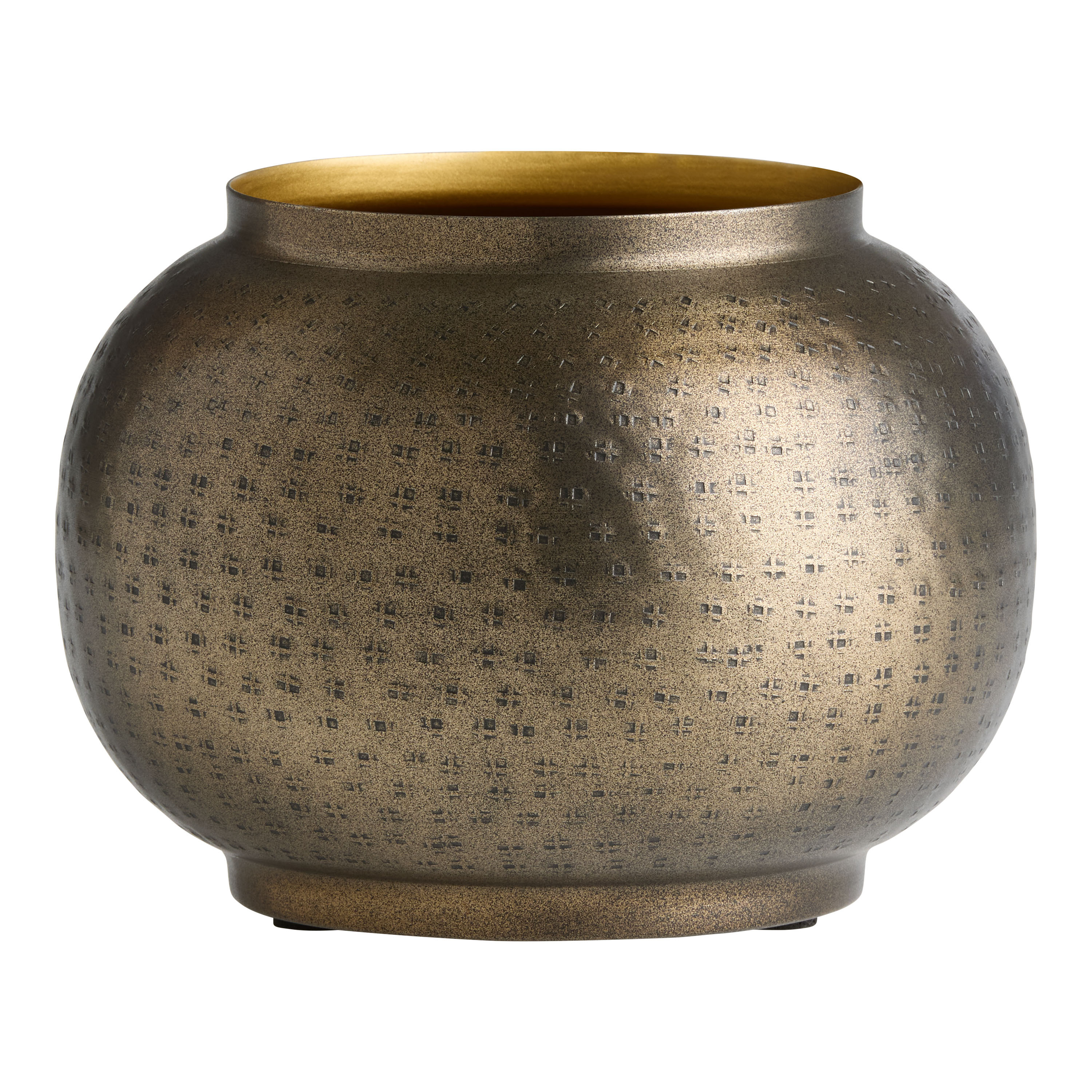 Burnished Copper Metal Etched Planter | World Market