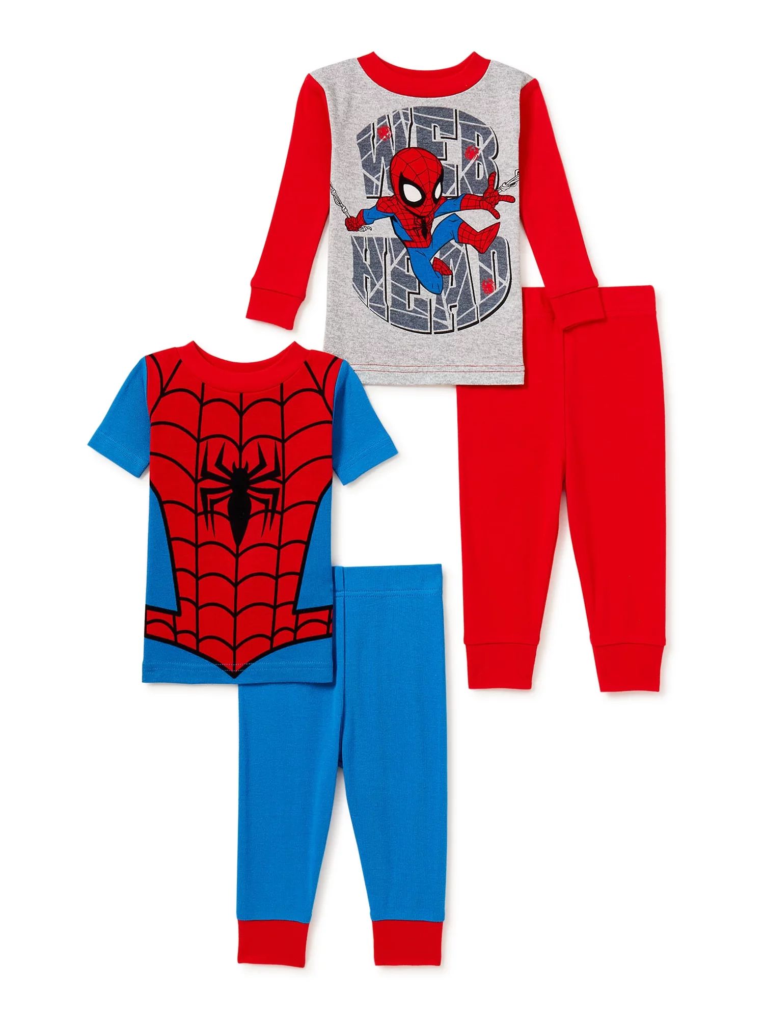 Spider-Man Baby and Toddler Boys' Pajama Set, 4-Piece, Sizes 12M-5T - Walmart.com | Walmart (US)