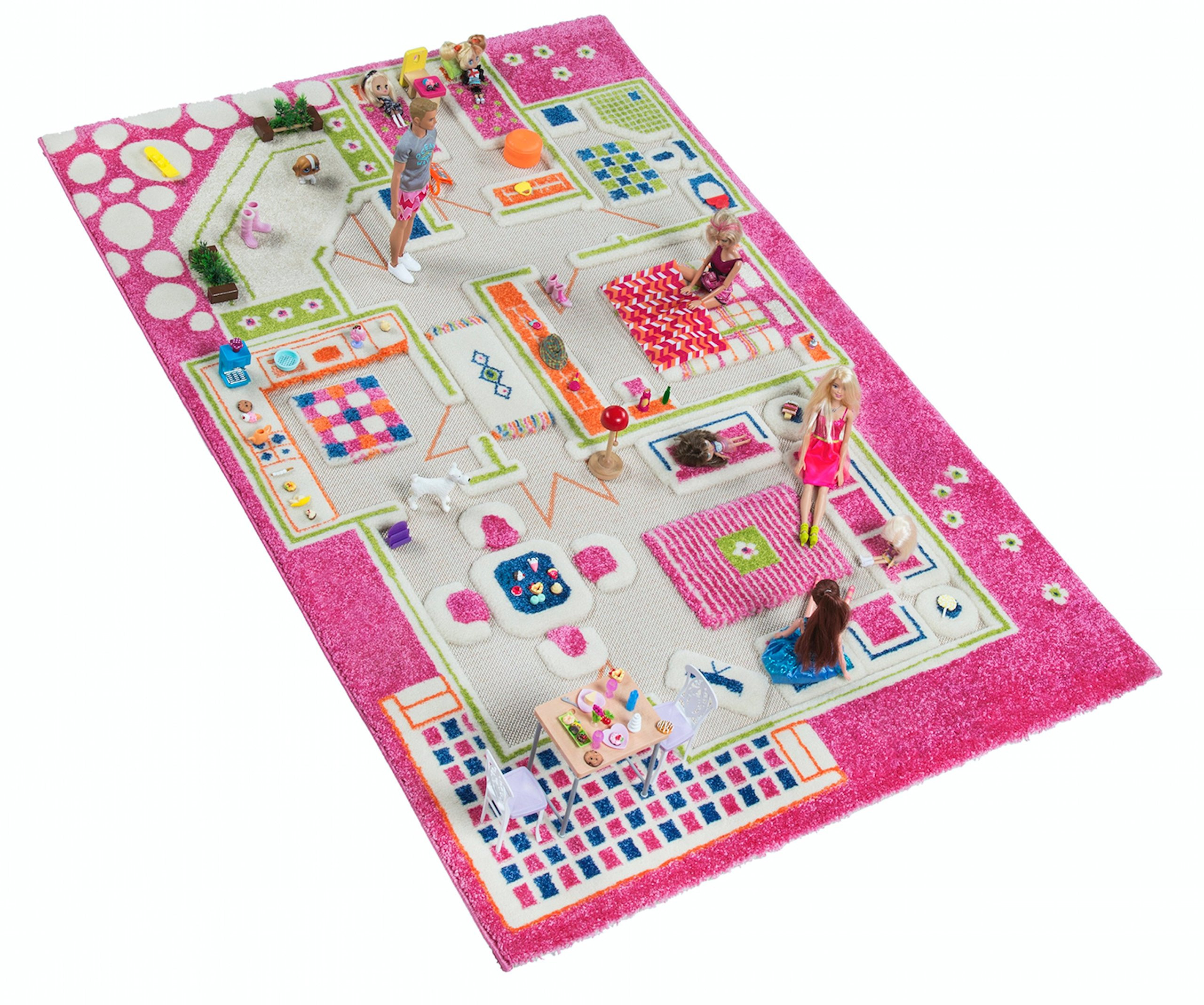 IVI 3D Play Carpet Pink Playhouse Educational Soft Floor Rug Mat for Bedroom, Kids Den, or Playro... | Amazon (US)