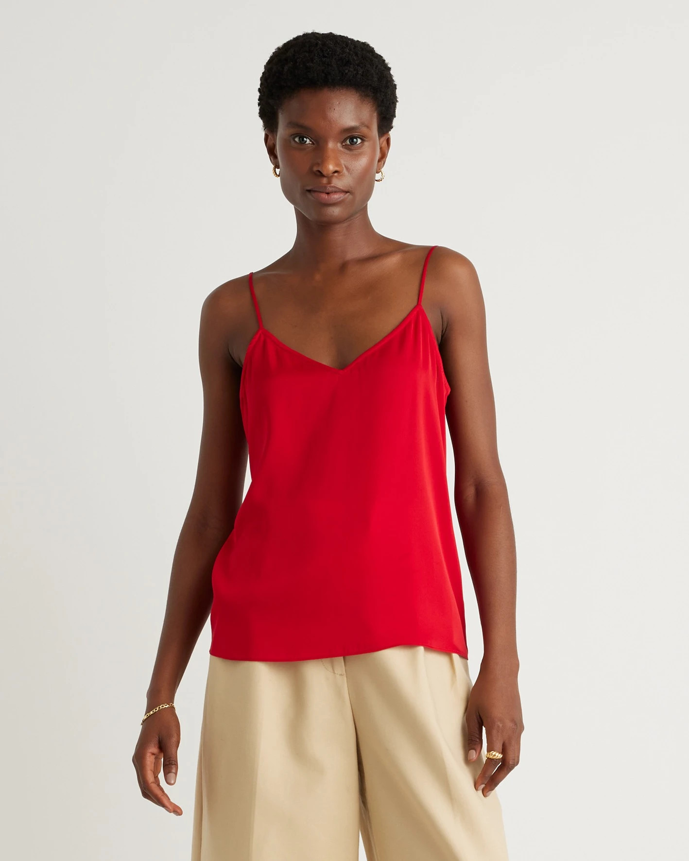 Washable Stretch Silk V-Neck Cami | Quince