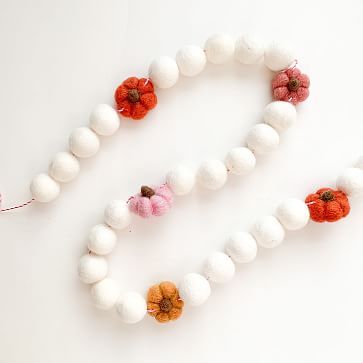 Pearl &amp; Jane Pretty Little Pumpkin Felt Garland | West Elm (US)