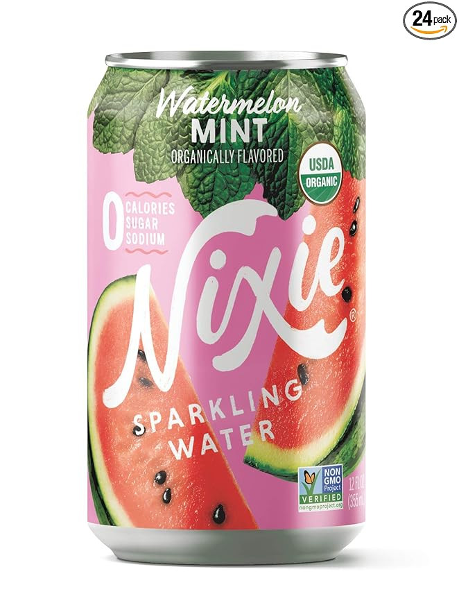Nixie Sparkling Water, Watermelon Mint | 12 fl oz cans, 24 pack | Organic, Non-GMO, 0 Calories, 0... | Amazon (US)