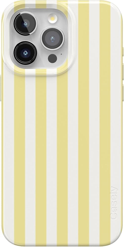 Casely iPhone 15 Pro Case | Butter Yellow Stripes | Sunday Best | Compatible with MagSafe | Class... | Amazon (US)