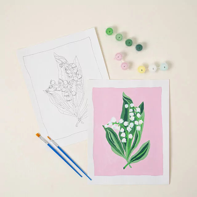 Birth Month Flower Paint-by-Number Kit | UncommonGoods