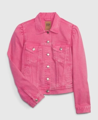 GAP X BARBIE Adult Pink Puff Sleeve Icon Denim - MEDIUM  | eBay | eBay US
