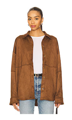 Tularosa Elyse Faux Suede Shacket in Brown from Revolve.com | Revolve Clothing (Global)