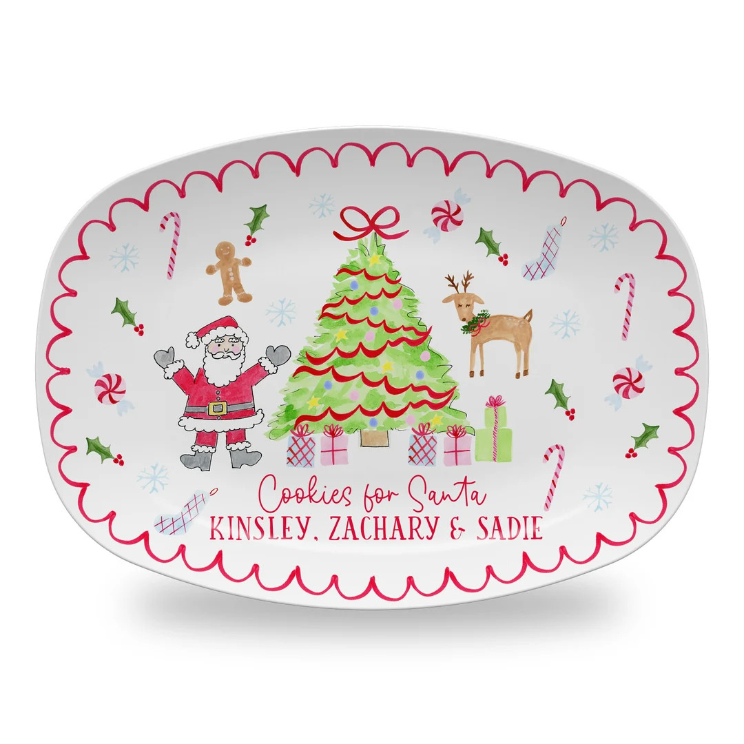 Personalized Christmas Platter Cookies for Santa Plate Melamine Like Tray | Etsy (US)