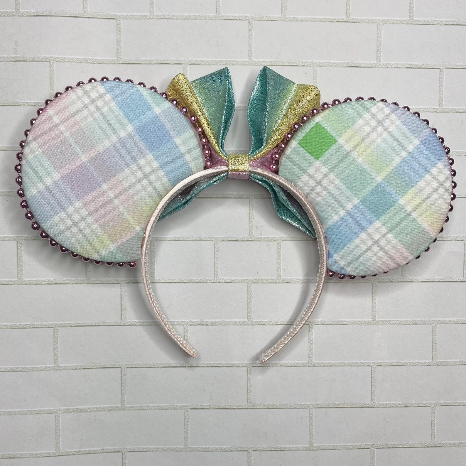 Pastel Plaid Mouse Ears - Etsy | Etsy (US)