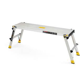 Gorilla Ladders 47.25 in. x 12 in. x 20 in. Aluminum Slim-Fold Work Platform, 300 lbs. Load Capac... | The Home Depot