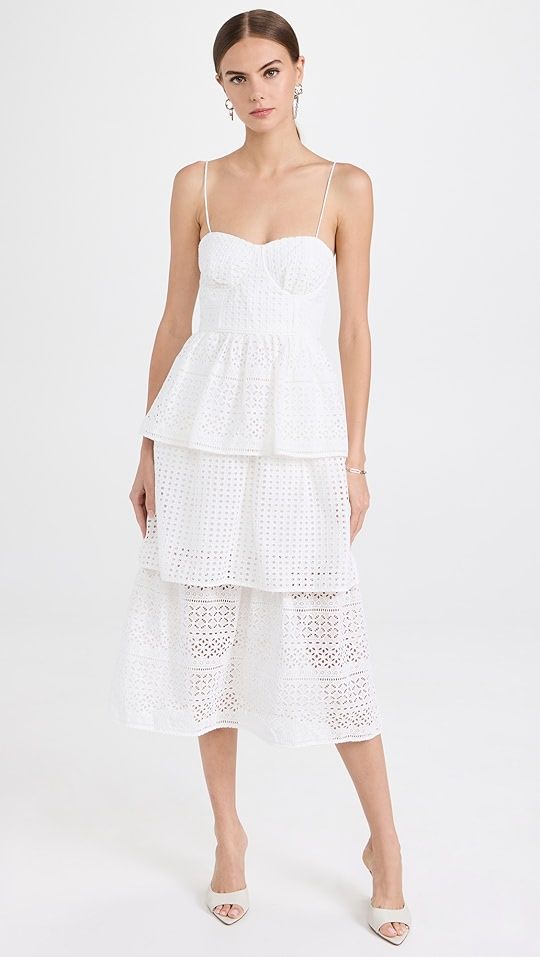 White Broderie Anglaise Midi Dress | Shopbop