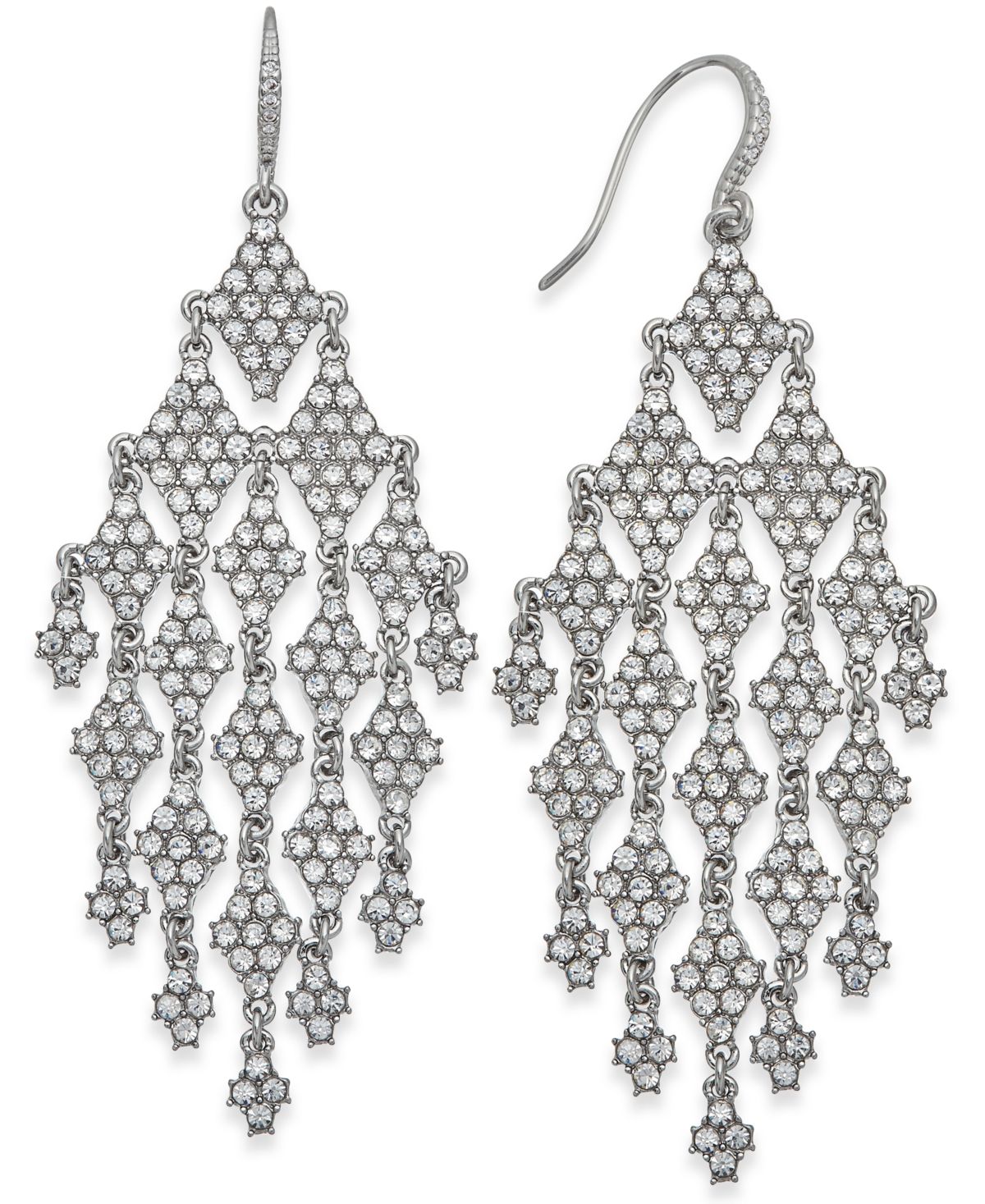 Inc International Concepts Silver-Tone Crystal Chandelier Earrings, Created for Macy's | Macys (US)