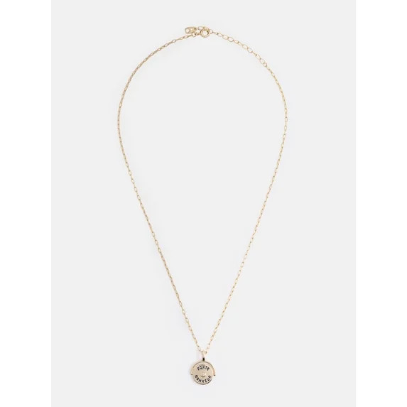 Free Assembly Women's Demi Fine 14K Gold Plated "Porte-Bonheur" Necklace with Cubic Zirconia, 16"... | Walmart (US)