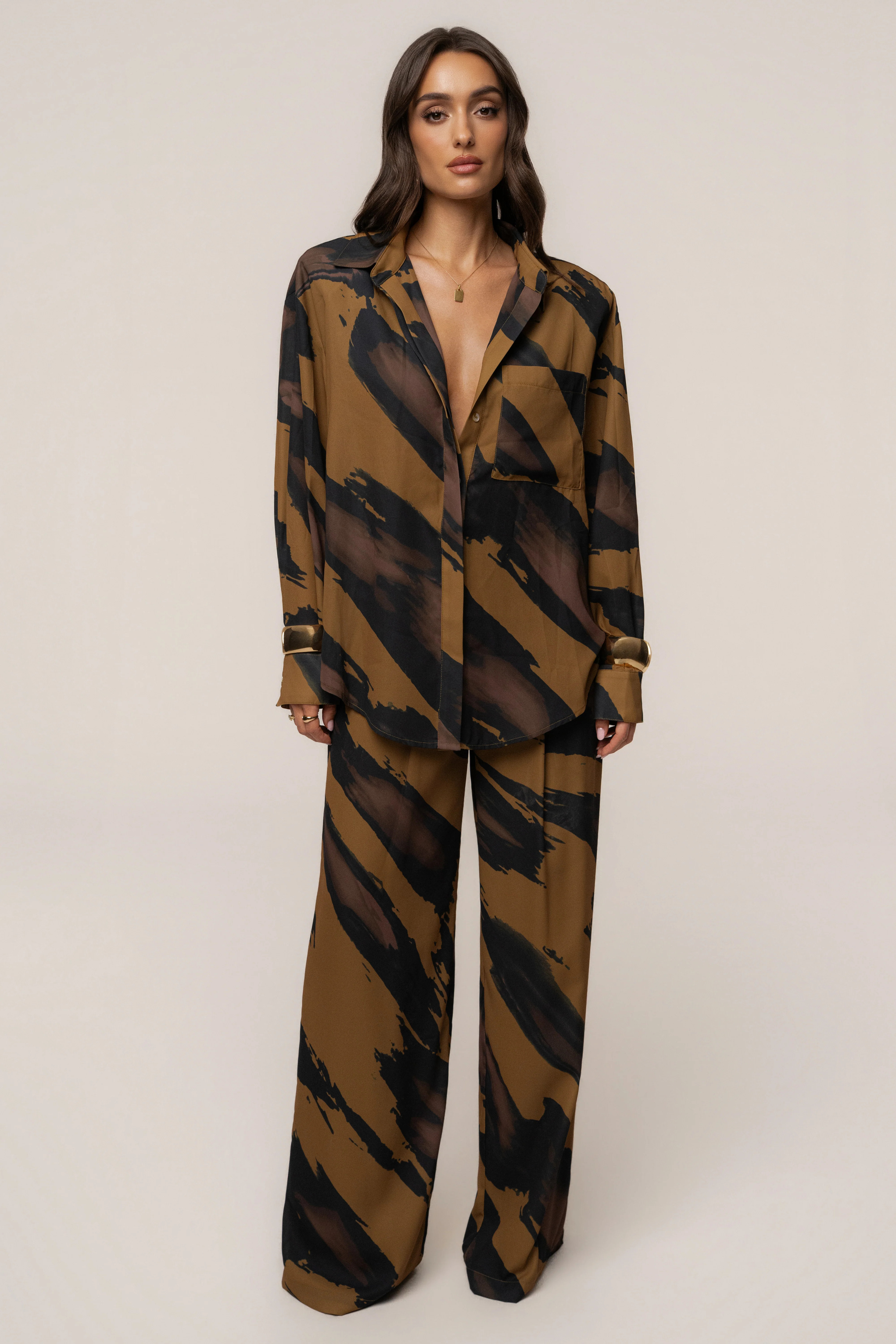 Gold Dusk Soft Pleated Trouser | JLUXLABEL US