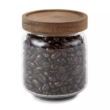 new!Home Expressions 450ml Acacia And Glass Canister | JCPenney