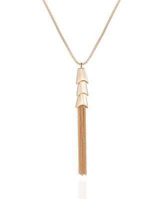 Vince Camuto Gold-Tone Long Tassel Chain Necklace - Macy's | Macy's