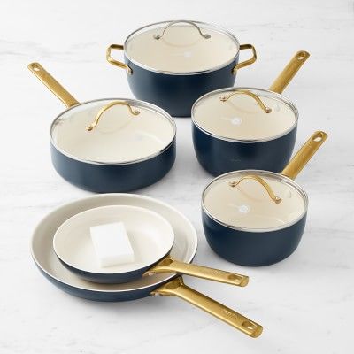 GreenPan™ Reserve Ceramic Nonstick 10-Piece Cookware Set, Blue | Williams-Sonoma
