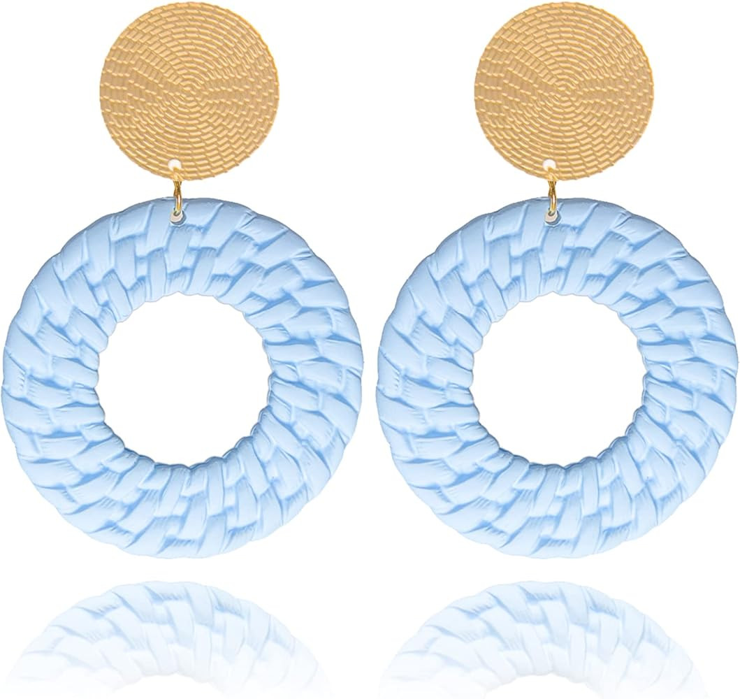 Acrylic Dangle Earring Jewelry for Women Geometric Round Braided Drop Dangle Dainty Earrings Boho... | Amazon (US)