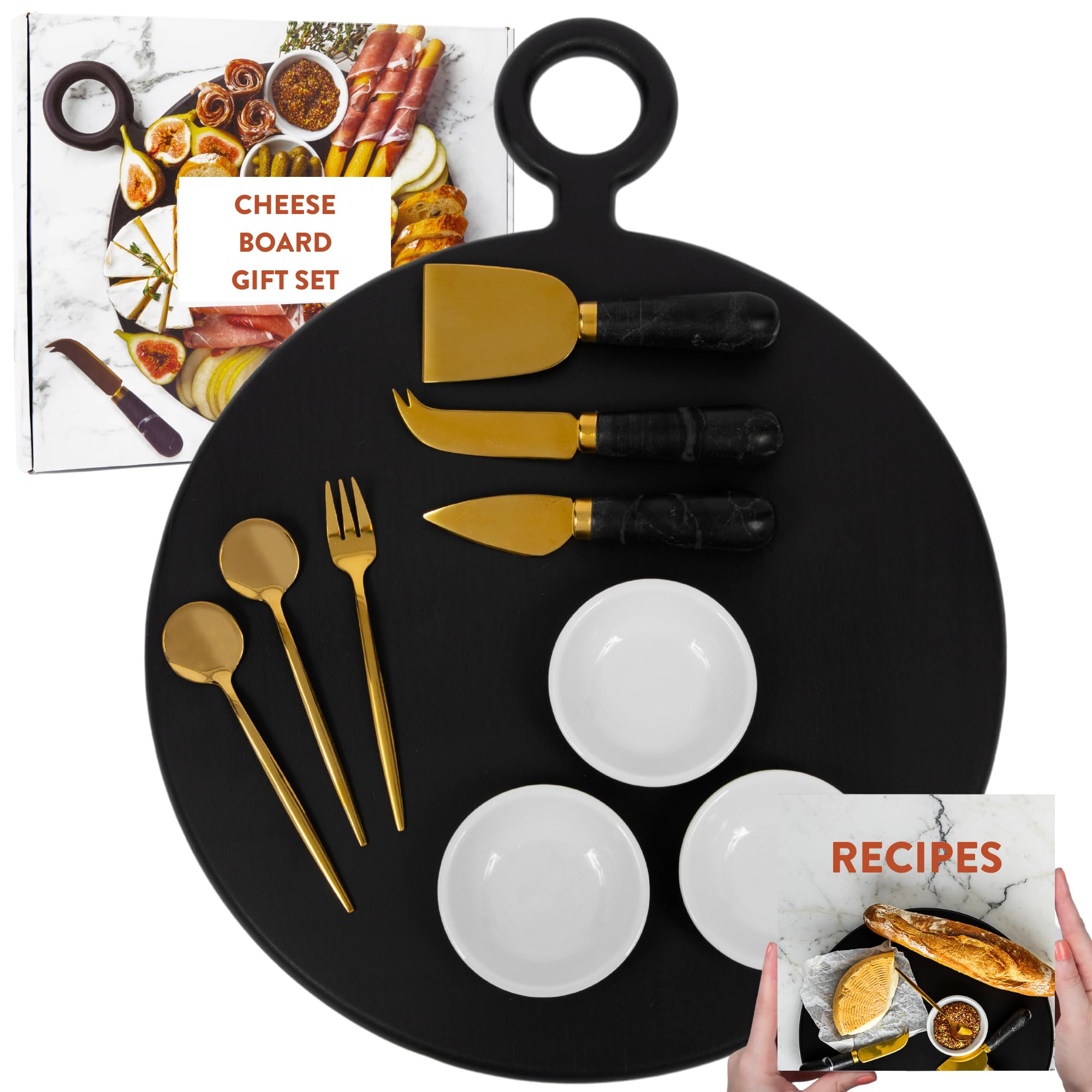 Charcuterie Board Gift Set, Black: Unique Mother's Day Gifts For Mom, House Warming Gifts New Hom... | Amazon (US)