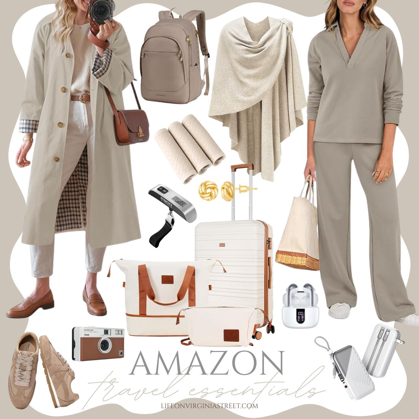 Chic Amazon travel essentials that let you travel in style! Coazy sets, shawls, trenchcoat, white luggage and neutral accessories to keep you organized and prepared! #ltktravel #ltksalealert #ltkfindsunder50 #ltkfindsunder100 #ltkstyletip #ltkseasonal #ltkover40 #ltkmidsize #ltkworkwear 

 

#LTKSaleAlert #LTKFindsUnder50 #LTKTravel