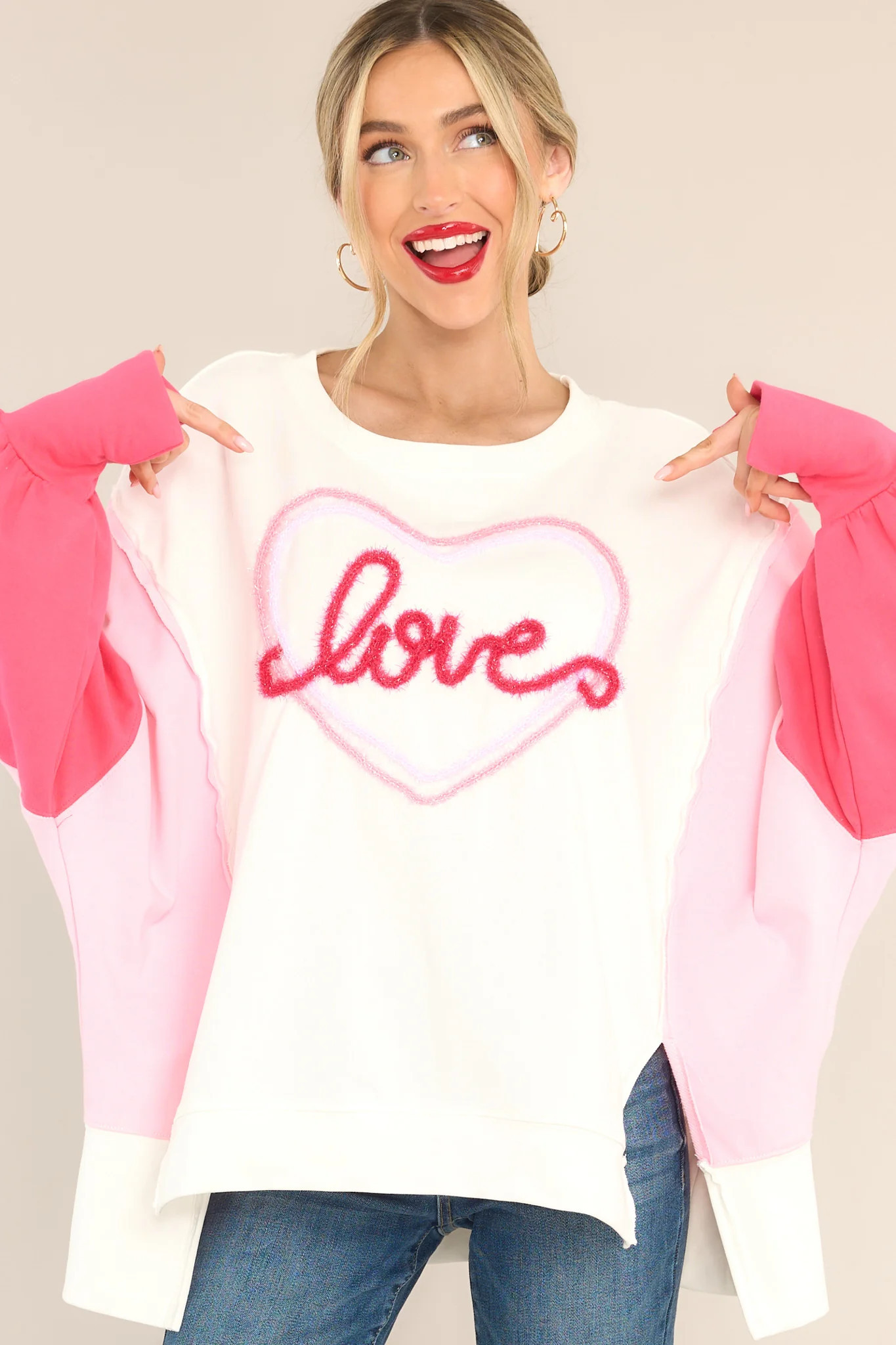 Love Afterglow White Top | Red Dress 