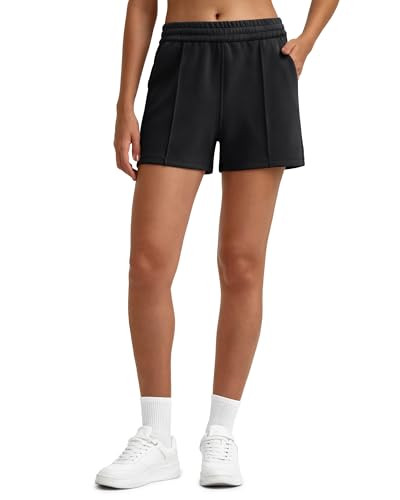 G4Free Women's Athletic Shorts Modal Soft High Waisted Sweat Shorts Summer Casual Workout Short with Pockets(Black, XS) | Amazon (US)