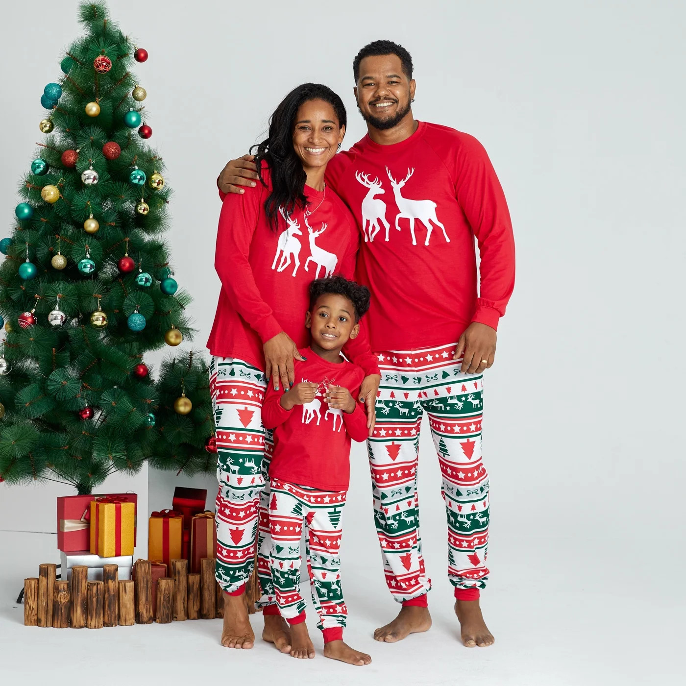PatPat Christmas Deer Top and Pants Family Matching Pajamas Sets,Unisex,2-Piece | Walmart (US)