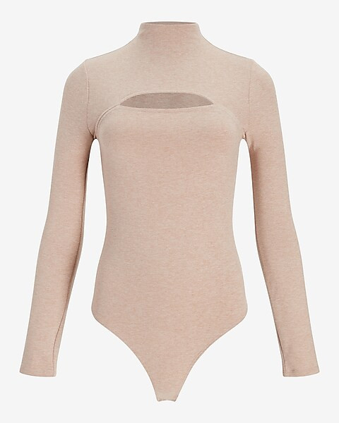 Body Contour Cozy Mock Neck Cutout Bodysuit | Express