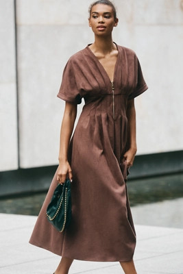 The Tobie Suede Shirt Dress by Exquise | Anthropologie (US)