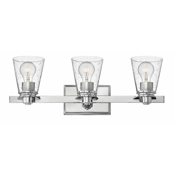 Hinkley Avon 3-Light Vanity Light in Chrome with Clear | Bed Bath & Beyond