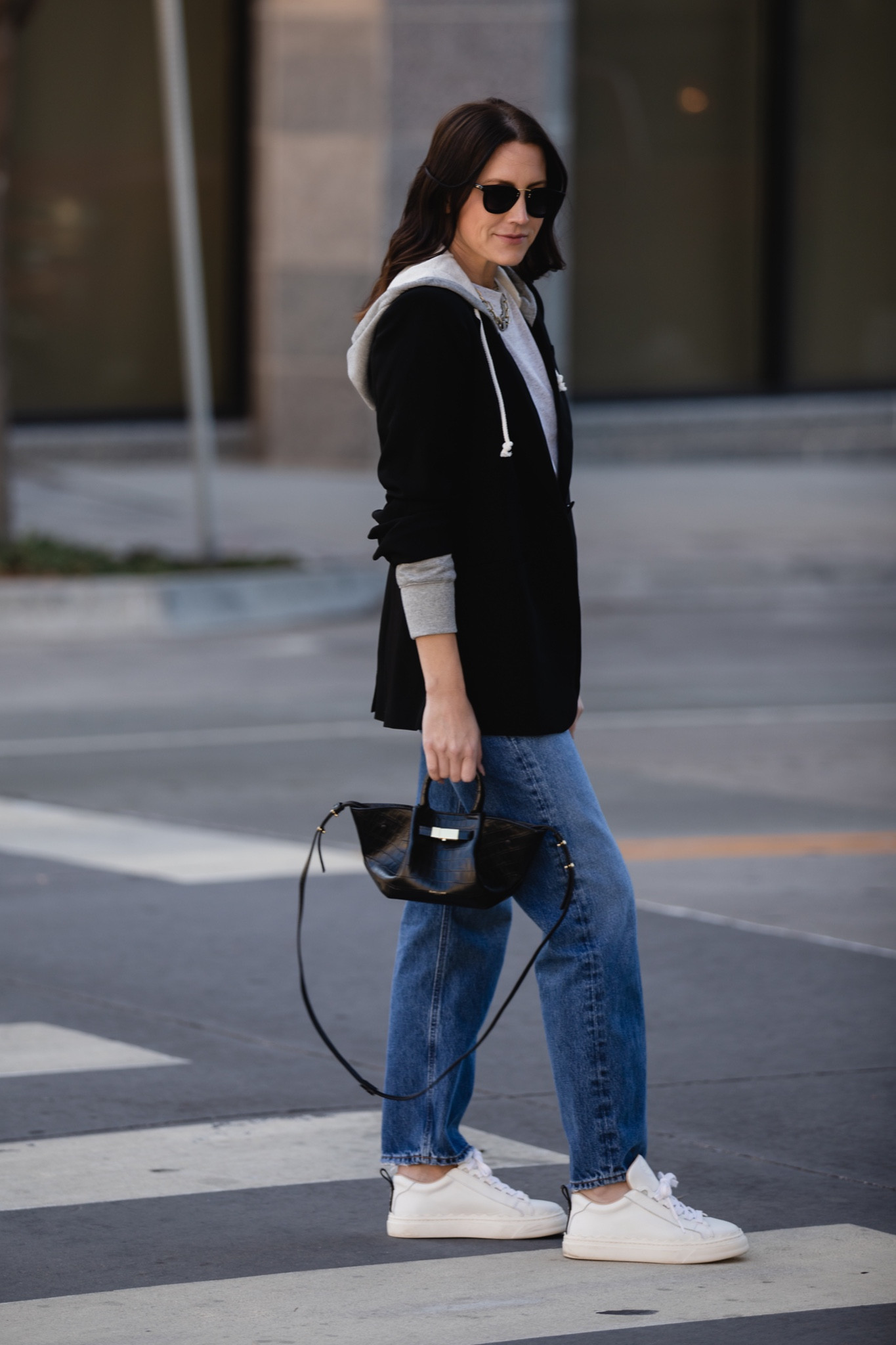 Blazer with hoodie outfit idea 

Hooded blazer tts size 6 | also comes in navy, white and soft pink (perfect for Valentine’s Day) 

Agolge 90s fit jeans - size 27
Chloe white sneakers tts
Demeilller croc bag

Casual weekend outfit 
Smart casual outfit 
business casual



#LTKsalealert #LTKFind #LTKstyletip