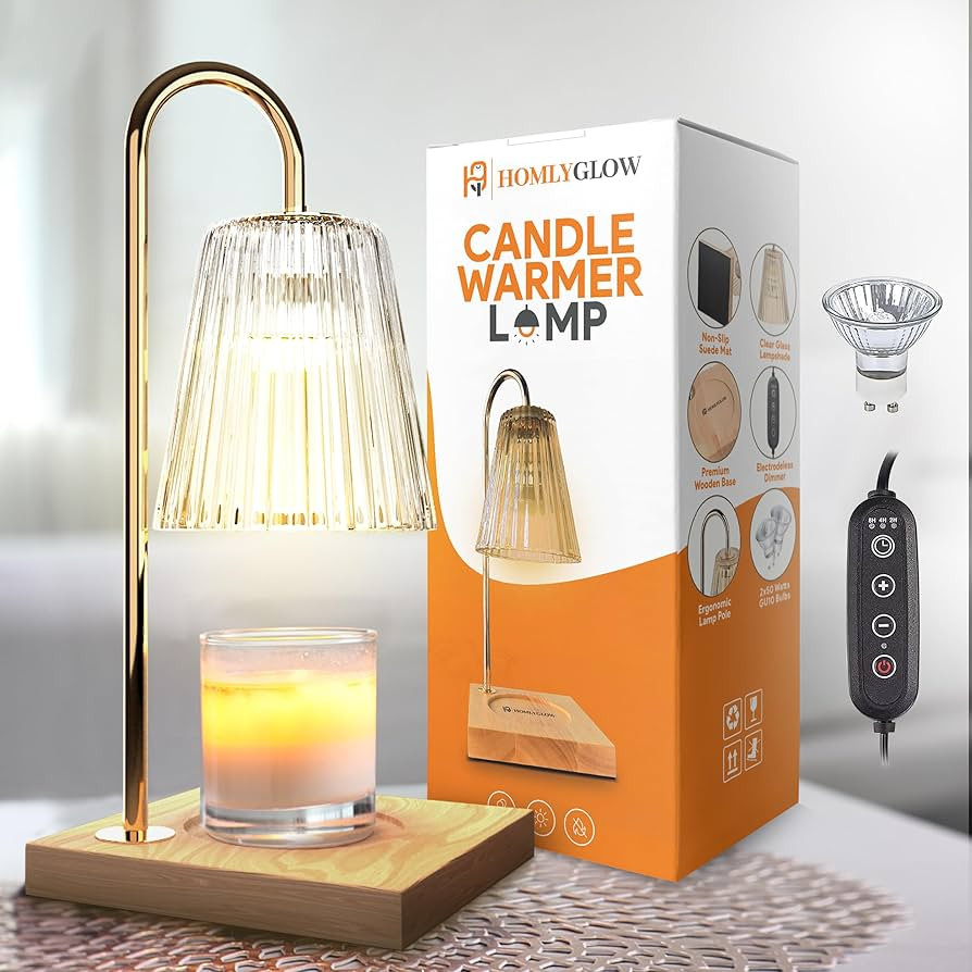 HOMLYGLOW Electric Candle Warmer Lamp with Timer | Christmas Gift for Home Decor | Lamp Candle Wa... | Amazon (US)