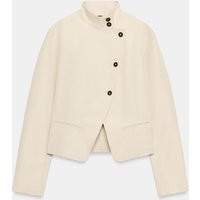 Zara - Buttoned Double-Breasted Blazer - Beige - L - Woman | Zara US