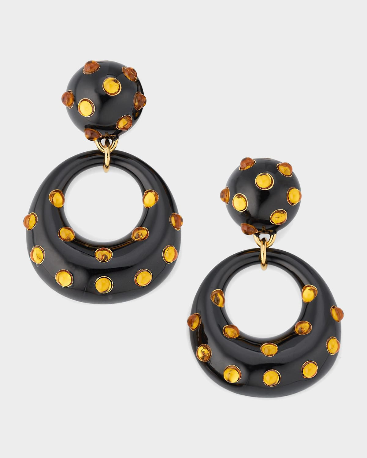 Cabochon Enamel Doorknocker Earrings | Neiman Marcus