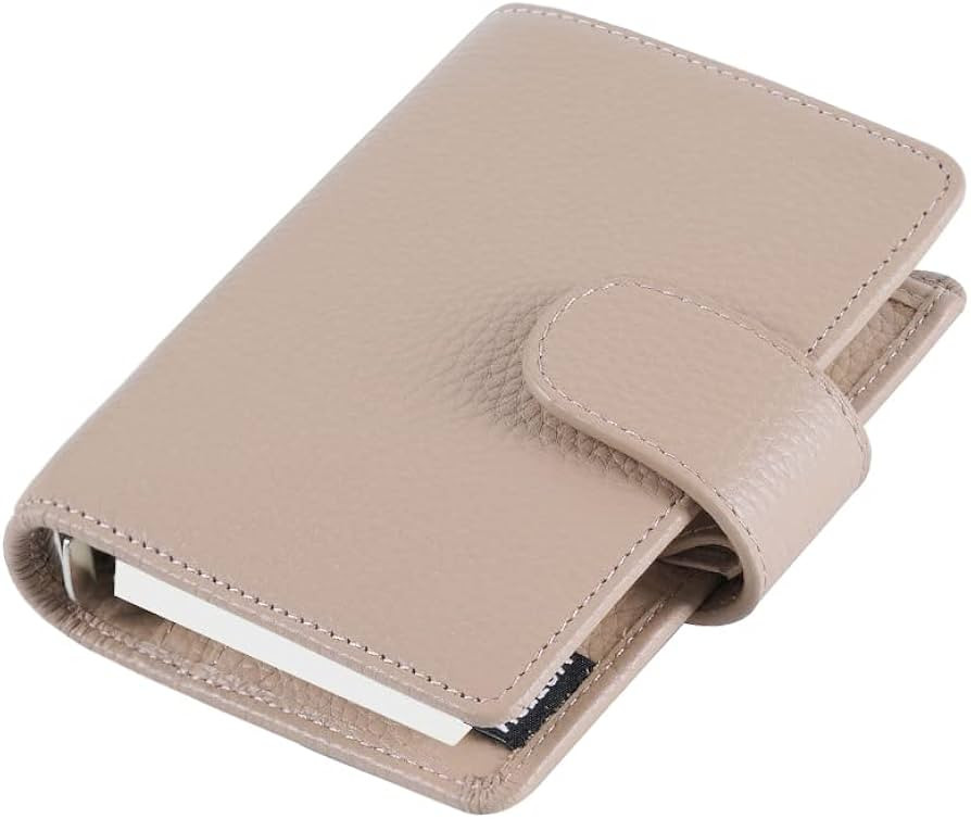 Moterm A8 Regular Rings Planner - Genuine Leather Binder Organizer Wallet (Pebbled-Taupe, 15mm Ri... | Amazon (US)