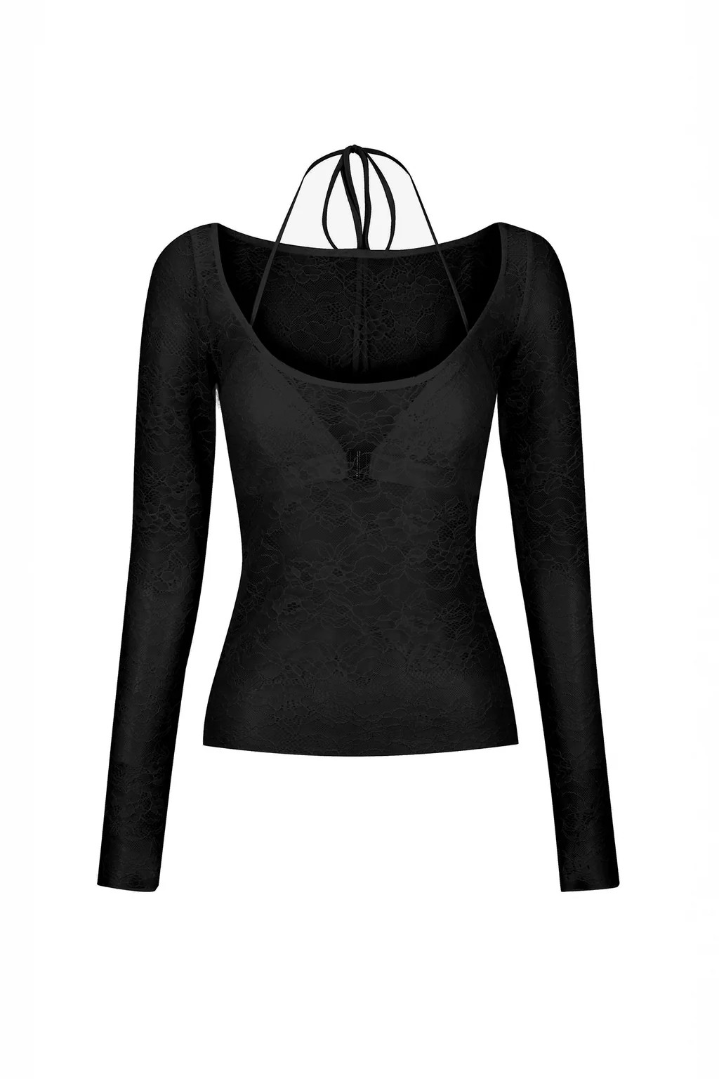 Omar Reversible Lace Top Black | Hansen and Gretel