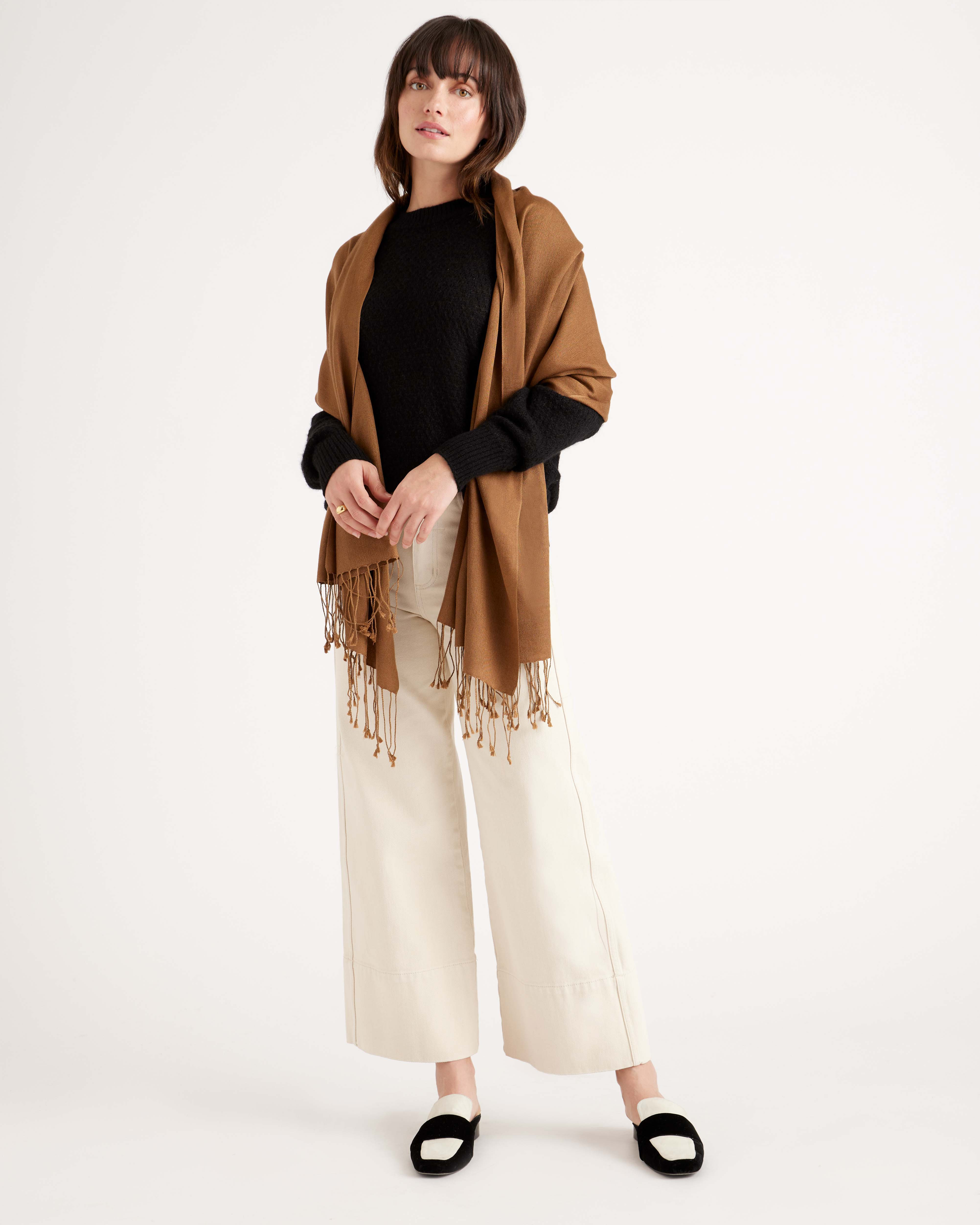 Featherweight Cashmere Silk Fringe Scarf | Quince