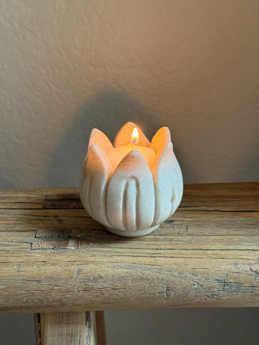 Small Marble Lotus Flower Candle Holder - Etsy | Etsy (US)