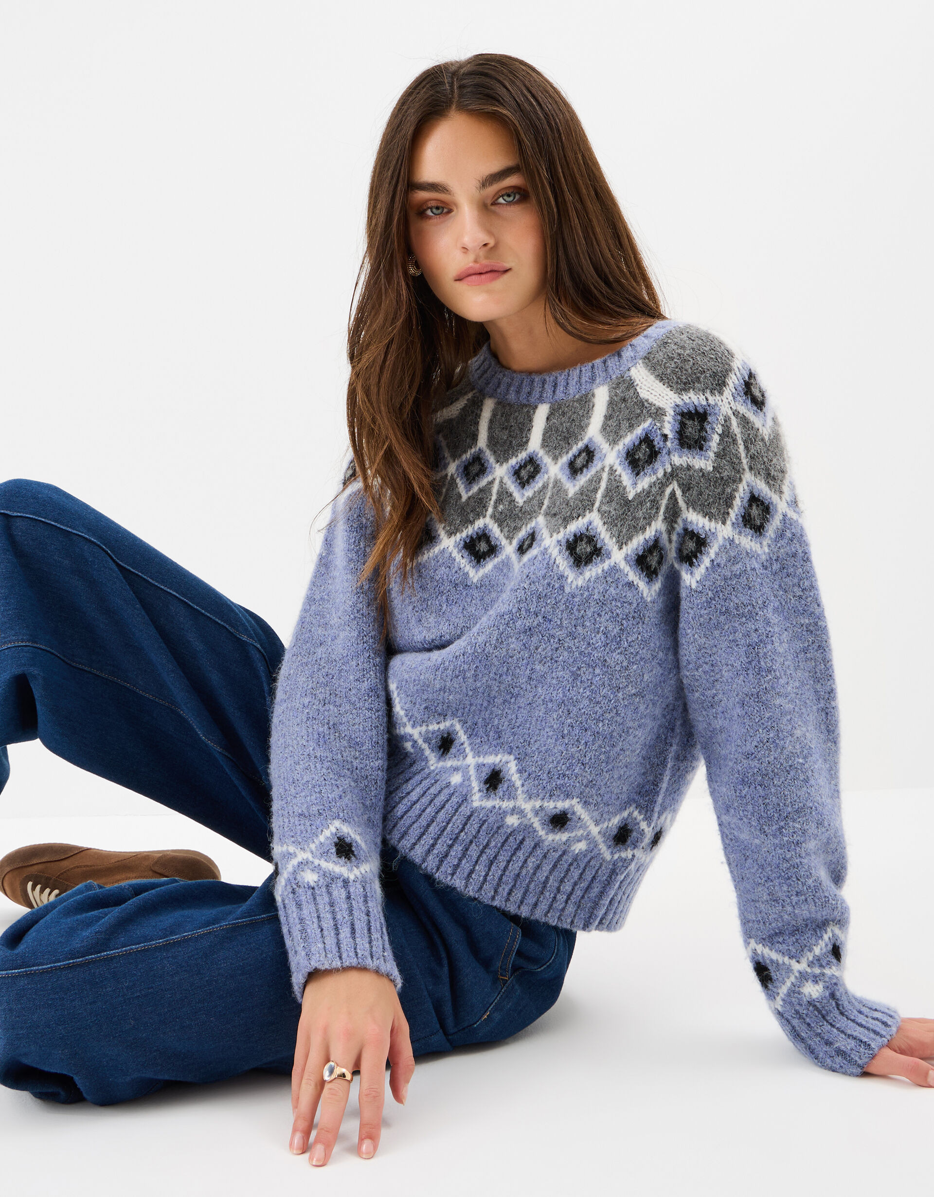 Fair Isle Jumper Blue | Accessorize (Global)